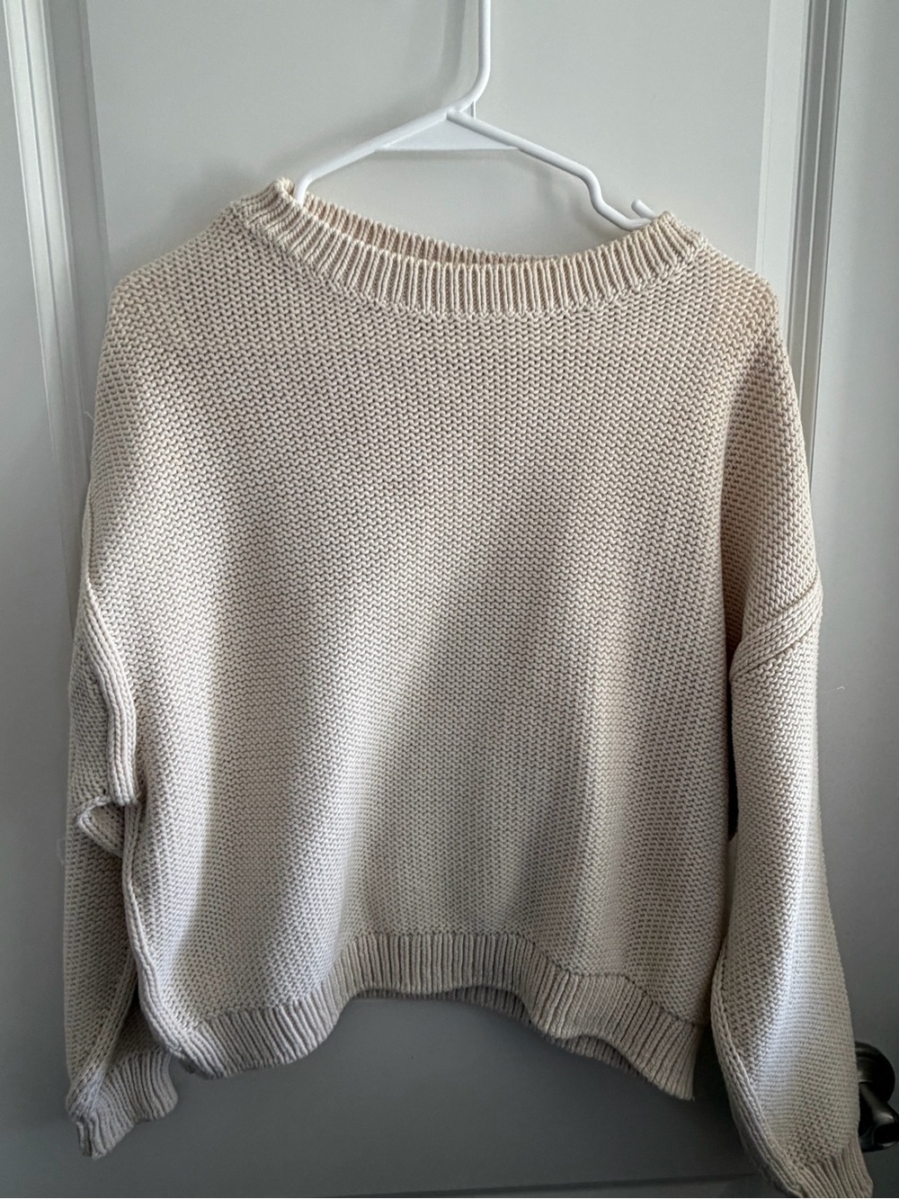 Vince Cream Knit Scoop Crew Sweater